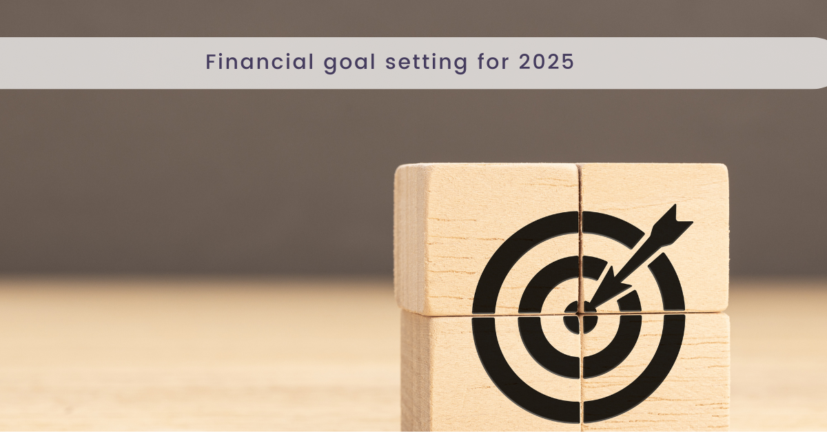 wooden block with black target and arrow for financial goal setting